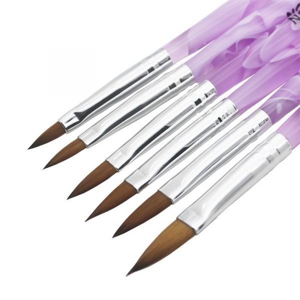 6PCS Acrylic Handle Multiple Sizes Acrylic Nail Art Brush -2