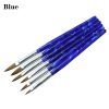 6PCS Acrylic Handle Multiple Sizes Acrylic Nail Art Brush-blue