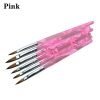 6PCS Acrylic Handle Multiple Sizes Acrylic Nail Art Brush-pink