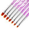 7PCS Purple Acrylic Handle Nail Art Design Painting UV GEL Brush Set-1