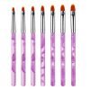 7PCS Purple Acrylic Handle Nail Art Design Painting UV GEL Brush Set-3