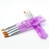 7PCS Purple Acrylic Handle Nail Art Design Painting UV GEL Brush Set-4