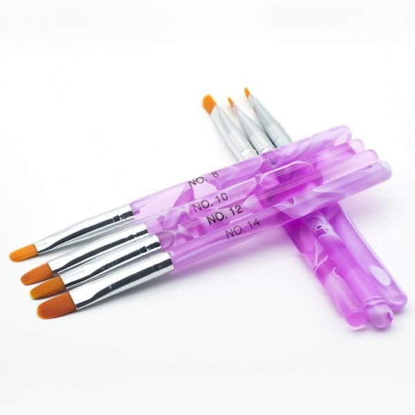7PCS Purple Acrylic Handle Nail Art Design Painting UV GEL Brush Set-4