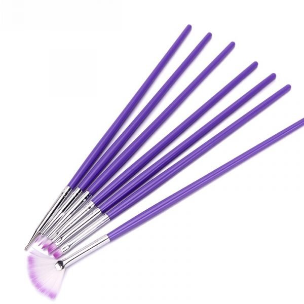 7PCS Purple Handle Nail Art Design Pen Painting Brush Set-6