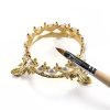 Crown Shape Nail Brush Rack Stand Holder With Inlaid Pearl Rhinestone-1