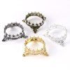 Crown Shape Nail Brush Rack Stand Holder With Inlaid Pearl Rhinestone-3