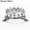 Crown Shape Nail Brush Rack Stand Holder With Inlaid Pearl Rhinestone-7