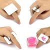 Four Shapes Stainless Mini Size Nail Art Color Palette Ring-3