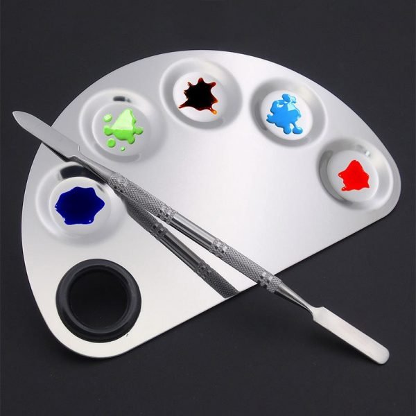 Four Shapes Stainless Steel Nail Art Makeup Color Palette-1