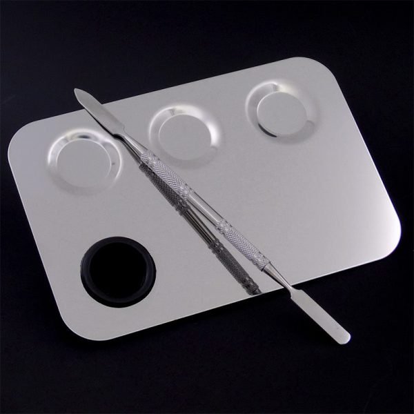 Four Shapes Stainless Steel Nail Art Makeup Color Palette-11