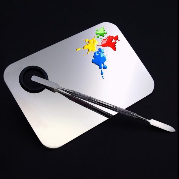 Four Shapes Stainless Steel Nail Art Makeup Color Palette-4