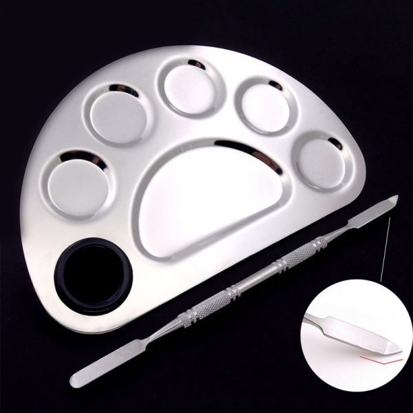 Four Shapes Stainless Steel Nail Art Makeup Color Palette-8