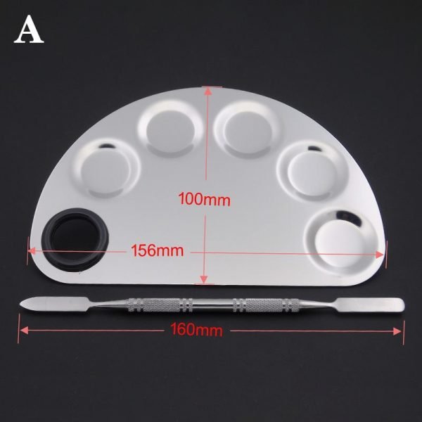 Four Shapes Stainless Steel Nail Art Makeup Color Palette-A