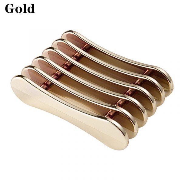 Plated 5 Grids Nail Art Brush holder Nail Salon Tools Brush Rack-gold