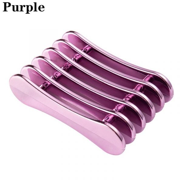 Plated 5 Grids Nail Art Brush holder Nail Salon Tools Brush Rack-purple