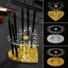 Thin Type Acrylic Round and Heart Shape 12 Holes Nail Brush Holder Stand-4