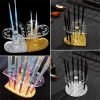 Thin Type Acrylic Round and Heart Shape 12 Holes Nail Brush Holder Stand-5