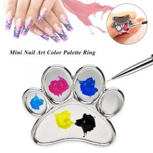 Various Shapes Stainless Mini Nail Art Color Palette Ring