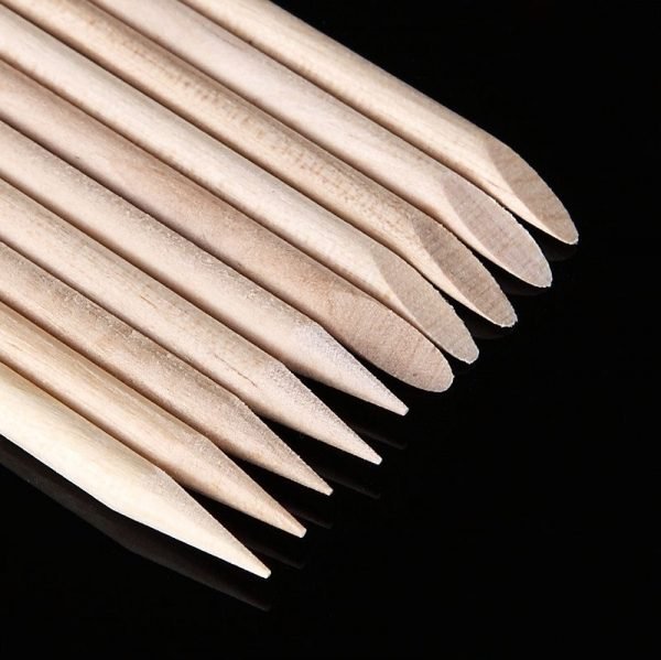 100Pcs Nail Art Design Manicure Wood Sticks Cuticle Pusher Remover Trimmer-2