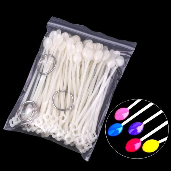 100Tips per Set Spoon Shape False Nail Art Color Chart Stick