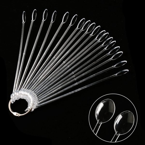 100Tips per Set Spoon Shape False Nail Art Color Chart Stick-7