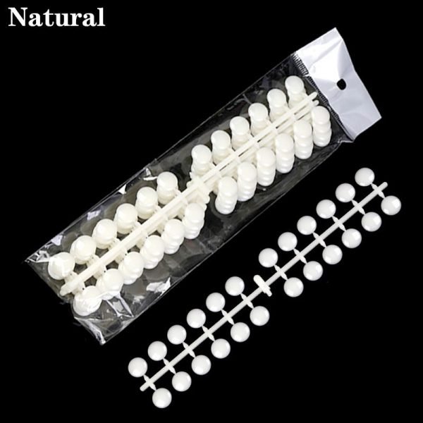 120 Tips Per Bag Round Shape Flat Back Nail Tips Color Chart Display With Adhesive Stickers-11
