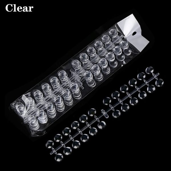 120 Tips Per Bag Round Shape Flat Back Nail Tips Color Chart Display With Adhesive Stickers-12