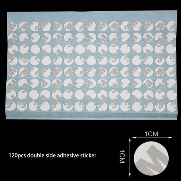 120 Tips Per Bag Round Shape Flat Back Nail Tips Color Chart Display With Adhesive Stickers-9