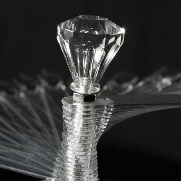 120Tips Spiral Style Nail Art Gel Polish Color Display Sticks With Plastic Base-2