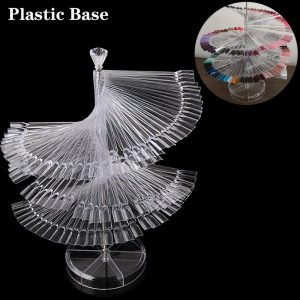 120Tips Spiral Style Nail Art Gel Polish Color Display Sticks With Plastic Base