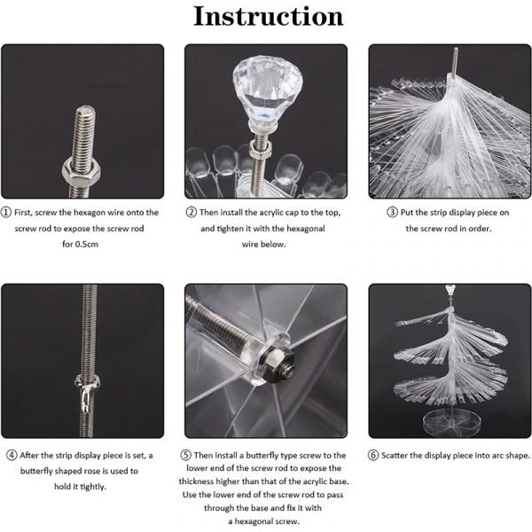 120Tips Spiral Style Nail Art Gel Polish Color Display Sticks With Plastic Base-6