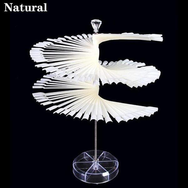 120Tips Spiral Style Nail Art Gel Polish Color Display Sticks With Plastic Base-8
