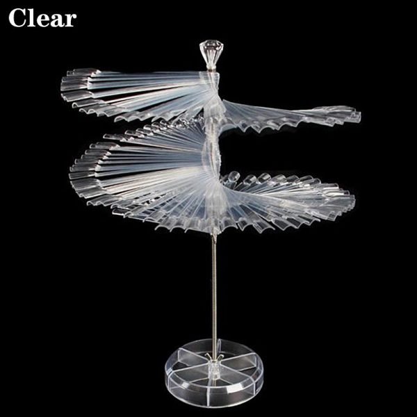 120Tips Spiral Style Nail Art Gel Polish Color Display Sticks With Plastic Base-9