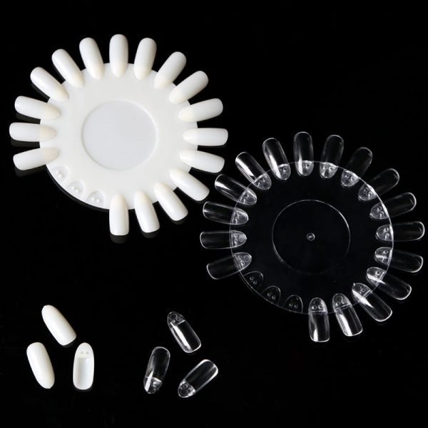 20 Tips Detachable Nail Art Gel Polish Display Round Practice Wheel-3