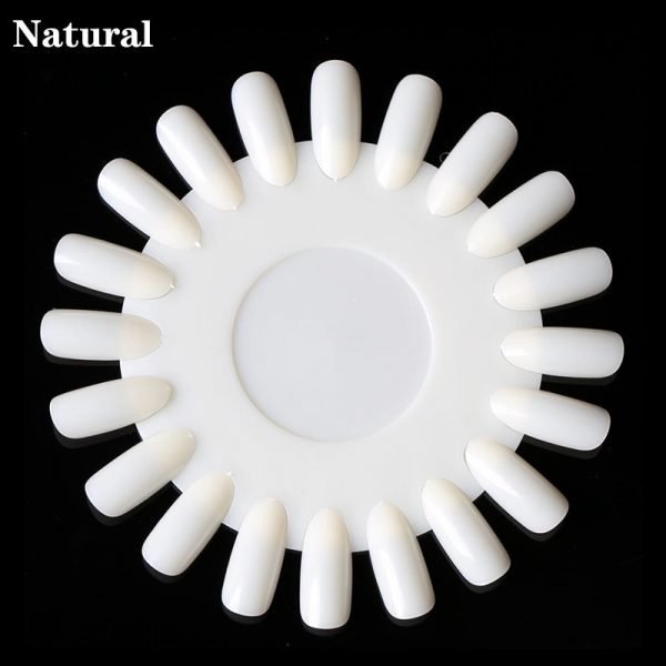 20 Tips Detachable Nail Art Gel Polish Display Round Practice Wheel-6