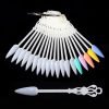 24 Tips per Set Stiletto And Coffin Tips Fan Shaped Nail Art Gel Polish Color Display-1