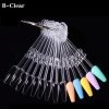 24 Tips per Set Stiletto And Coffin Tips Fan Shaped Nail Art Gel Polish Color Display-11