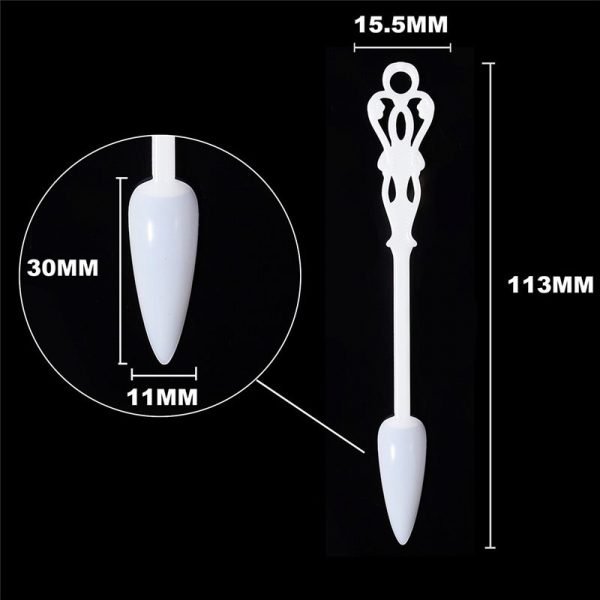 24 Tips per Set Stiletto And Coffin Tips Fan Shaped Nail Art Gel Polish Color Display-12