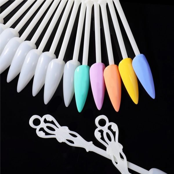 24 Tips per Set Stiletto And Coffin Tips Fan Shaped Nail Art Gel Polish Color Display-2