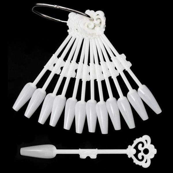 24 Tips per Set Stiletto And Coffin Tips Fan Shaped Nail Art Gel Polish Color Display-4
