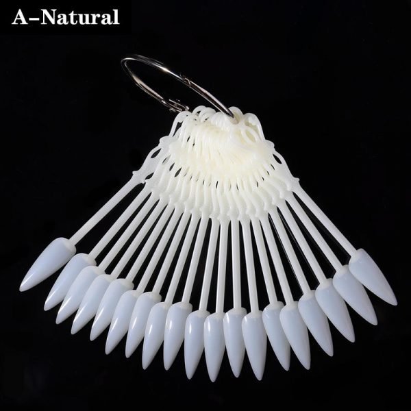 24 Tips per Set Stiletto And Coffin Tips Fan Shaped Nail Art Gel Polish Color Display-8