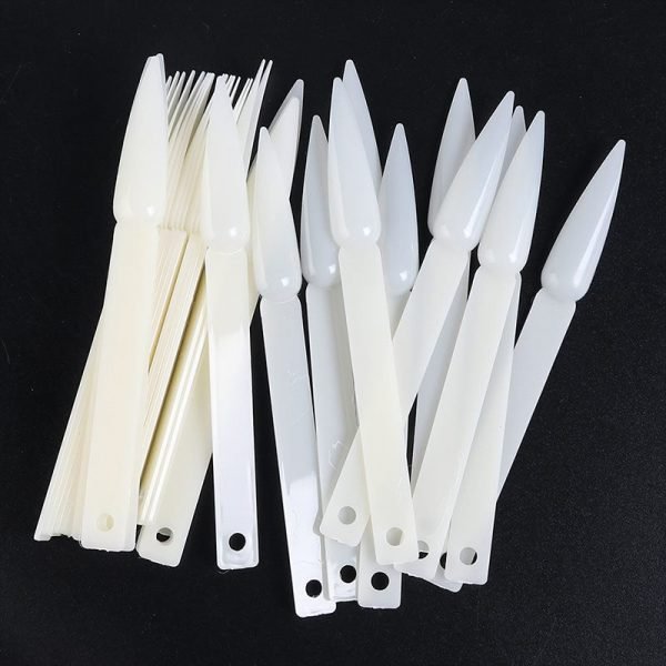 24 Tips per Set Stiletto Tips Fan Shaped Nail Art Gel Polish Color Display-1