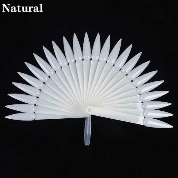 24 Tips per Set Stiletto Tips Fan Shaped Nail Art Gel Polish Color Display-6