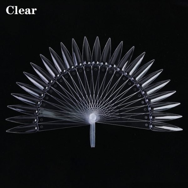 24 Tips per Set Stiletto Tips Fan Shaped Nail Art Gel Polish Color Display-7