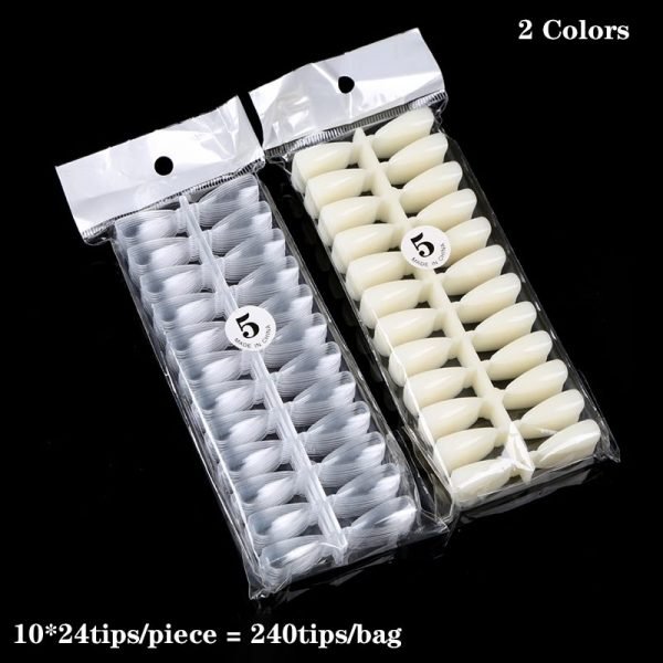 240Tips per Bag Mountain Peak Nail Tips For Displaying Gel Polish Color And Designs-6