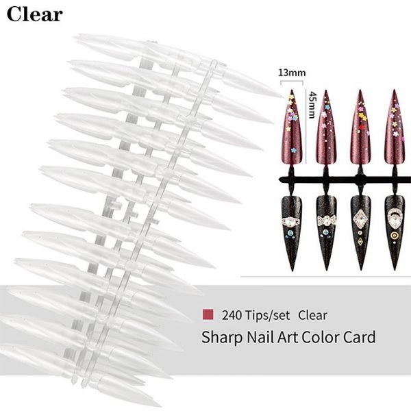 240Tips per Bag Sharp Stiletto Nail Tips For Displaying Gel Polish Color And Designs-10