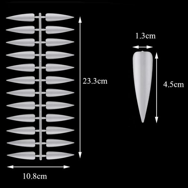 240Tips per Bag Sharp Stiletto Nail Tips For Displaying Gel Polish Color And Designs-3