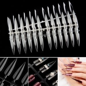 240Tips per Bag Sharp Stiletto Nail Tips For Displaying Gel Polish Color And Designs