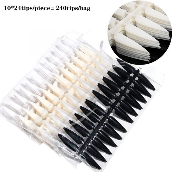 240Tips per Bag Sharp Stiletto Nail Tips For Displaying Gel Polish Color And Designs-6