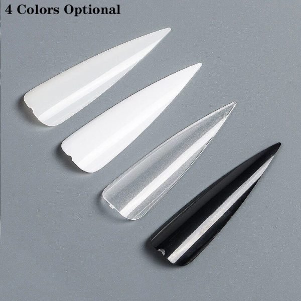 240Tips per Bag Sharp Stiletto Nail Tips For Displaying Gel Polish Color And Designs-7